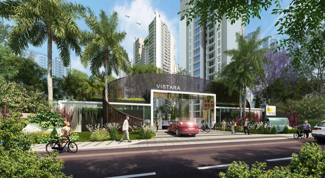 Grand entrance gateway at Myhna Vistara Gunjur Bengaluru