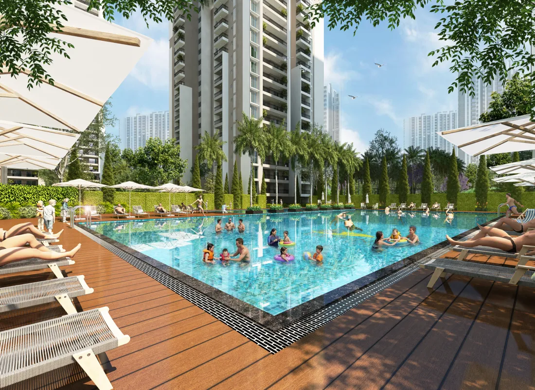 Swimming pool at Myhna Vistara Gunjur Bengaluru