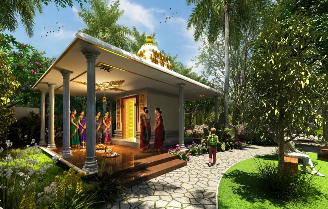 Temple within the society grounds at Myhna Vistara Gunjur Bengaluru