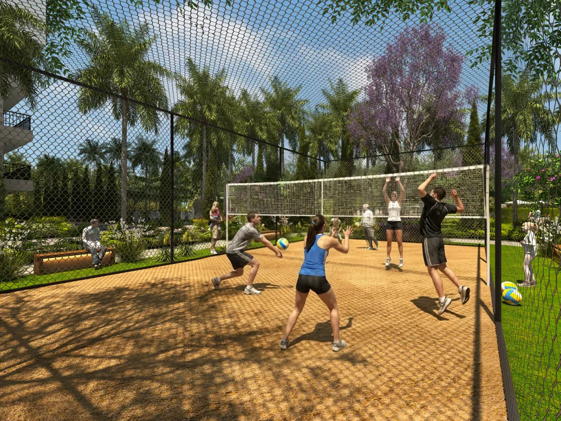 Sand volleyball court at Myhna Vistara Gunjur Bengaluru