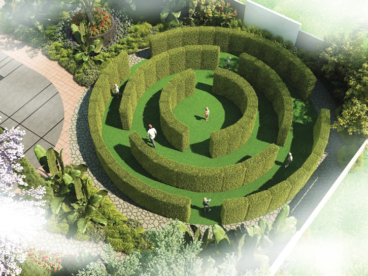Maze garden landscape Myhna Vistara Gunjur