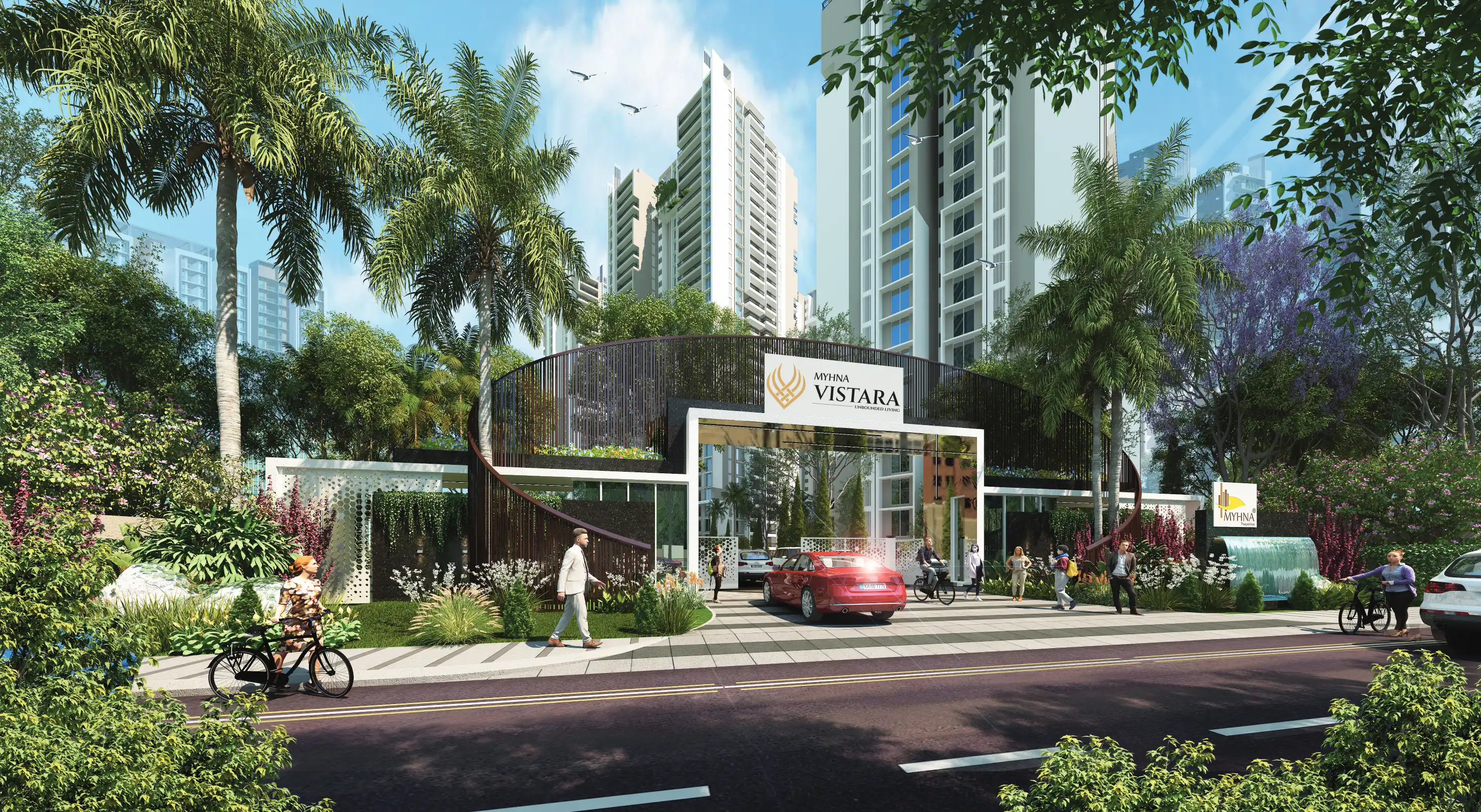 Myhna Vistara G+31 towers 14 acres Gunjur Bengaluru residential township render